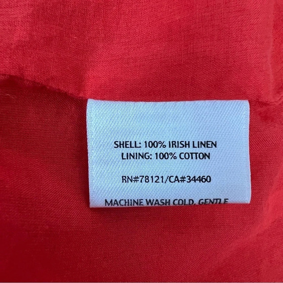 Eileen Fisher 100% Irish Linen Red MIDI Dress Size M - Picture 5 of 6